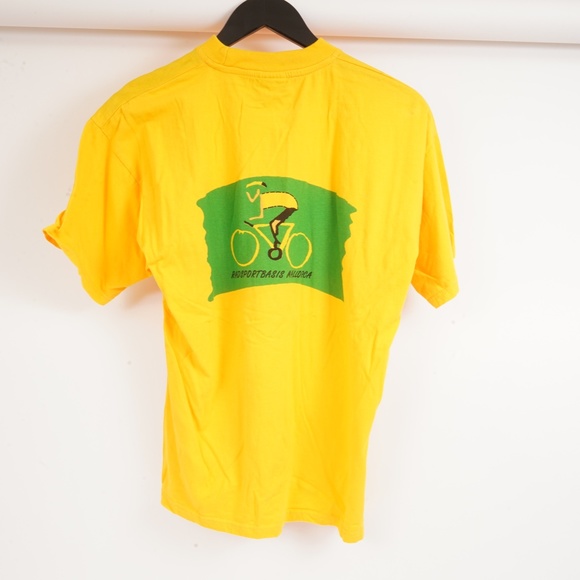 Vintage Yellow Tshirt with Rad Interncial Bike Shirt Size M - Picture 3 of 7